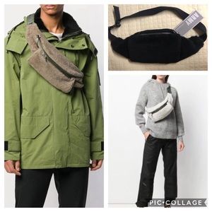 ‼️Yves Salomon🔥SALE🔥Army Fur Belt BLACK Fanny pack Banana Bag